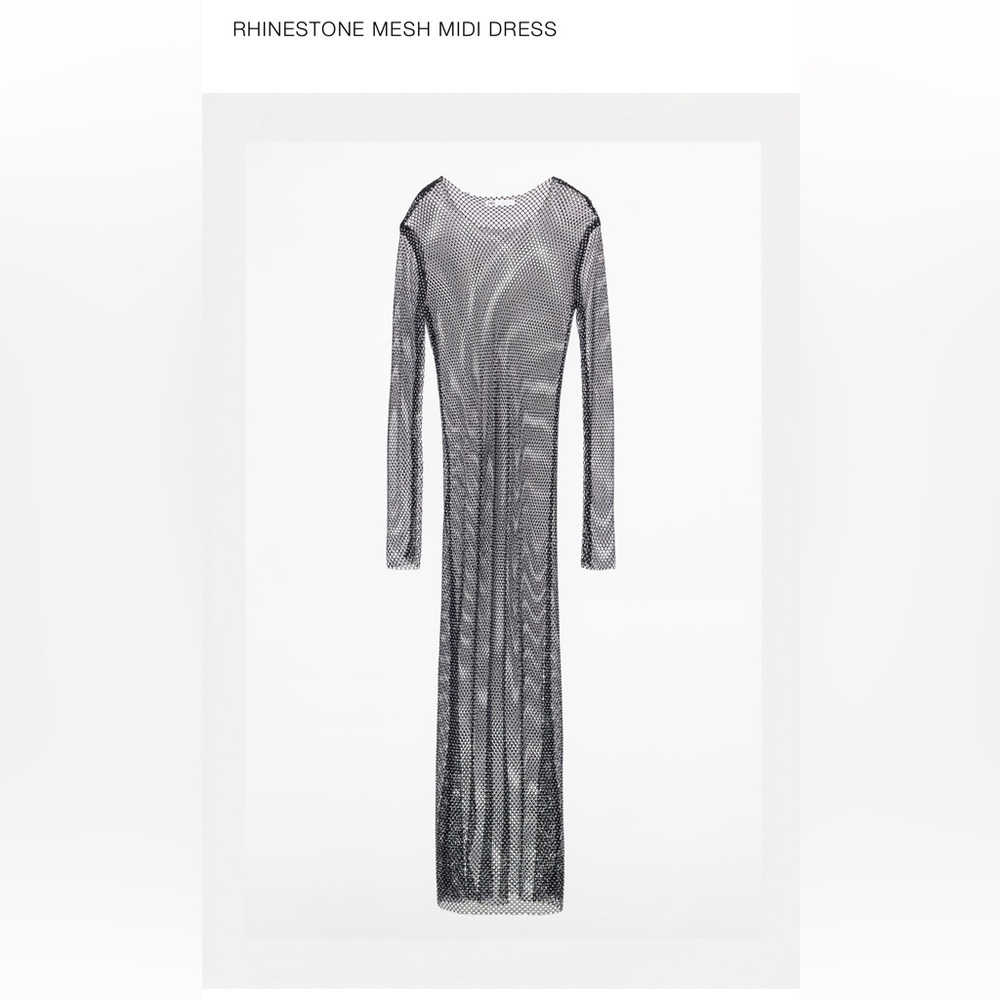 NWT Zara rhinestone mesh dress